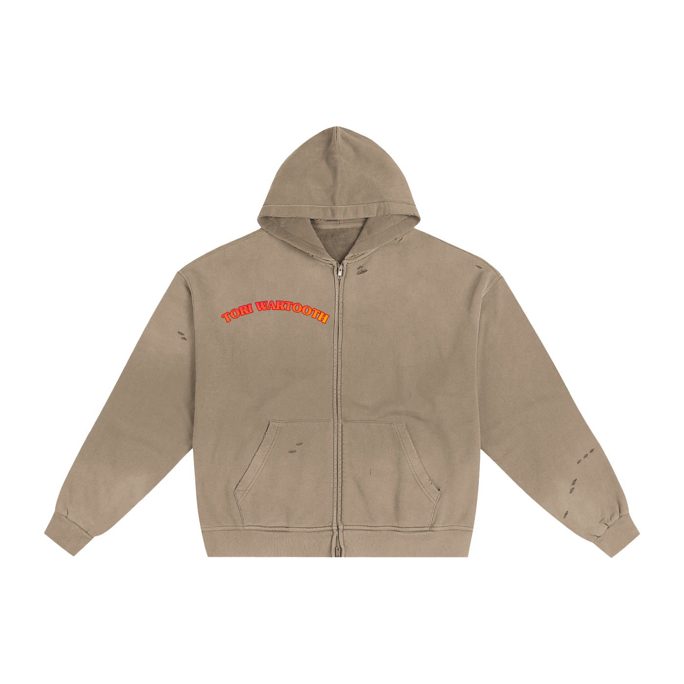 Bondage Hand-Frayed Pfil zip up