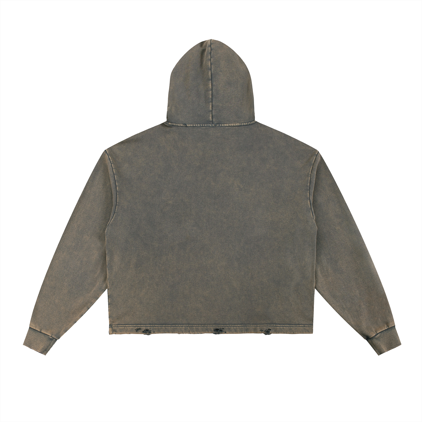 Plush Panther Vintage Washed Frayed-Hem Hoodie