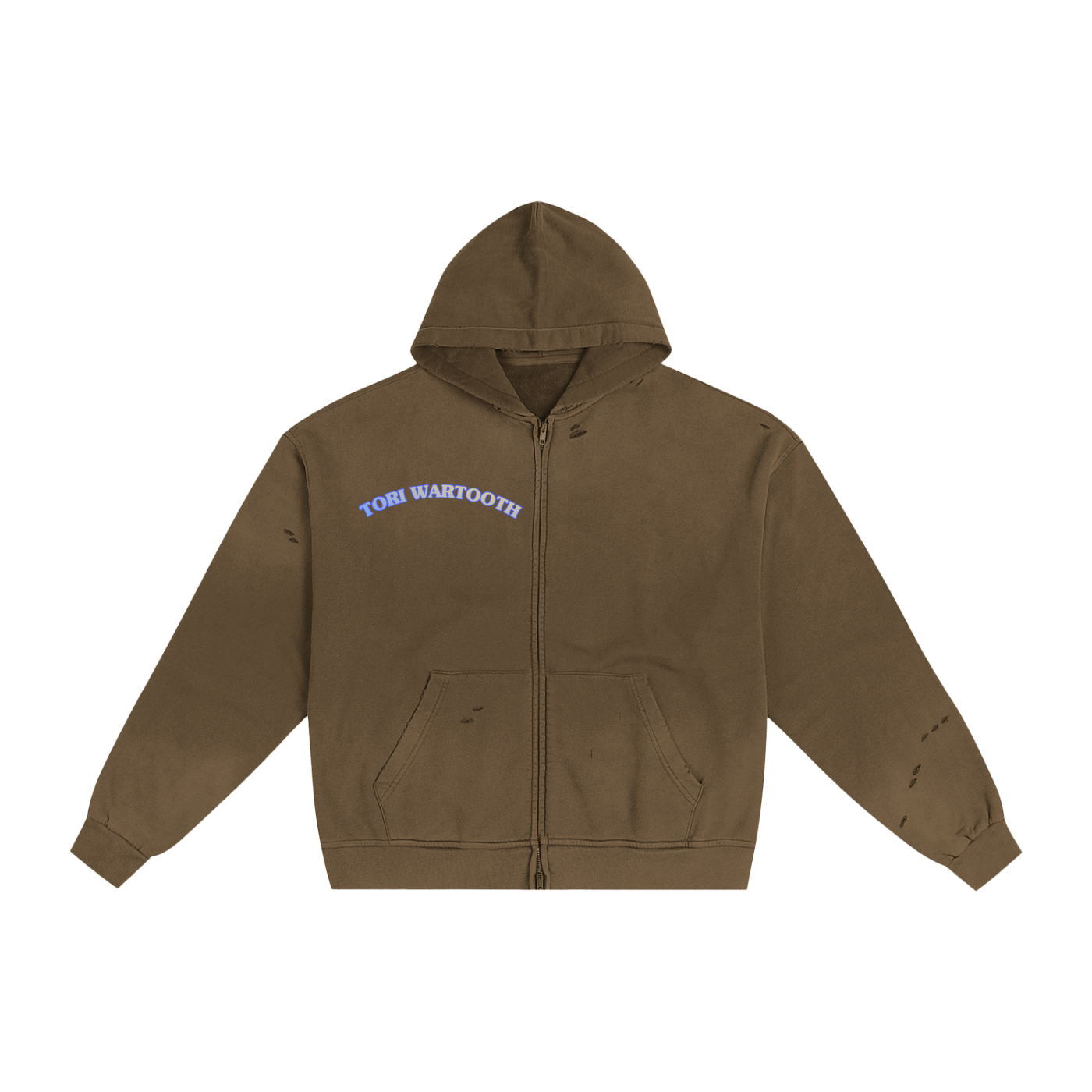 Bondage Hand-Frayed Pam zip Up