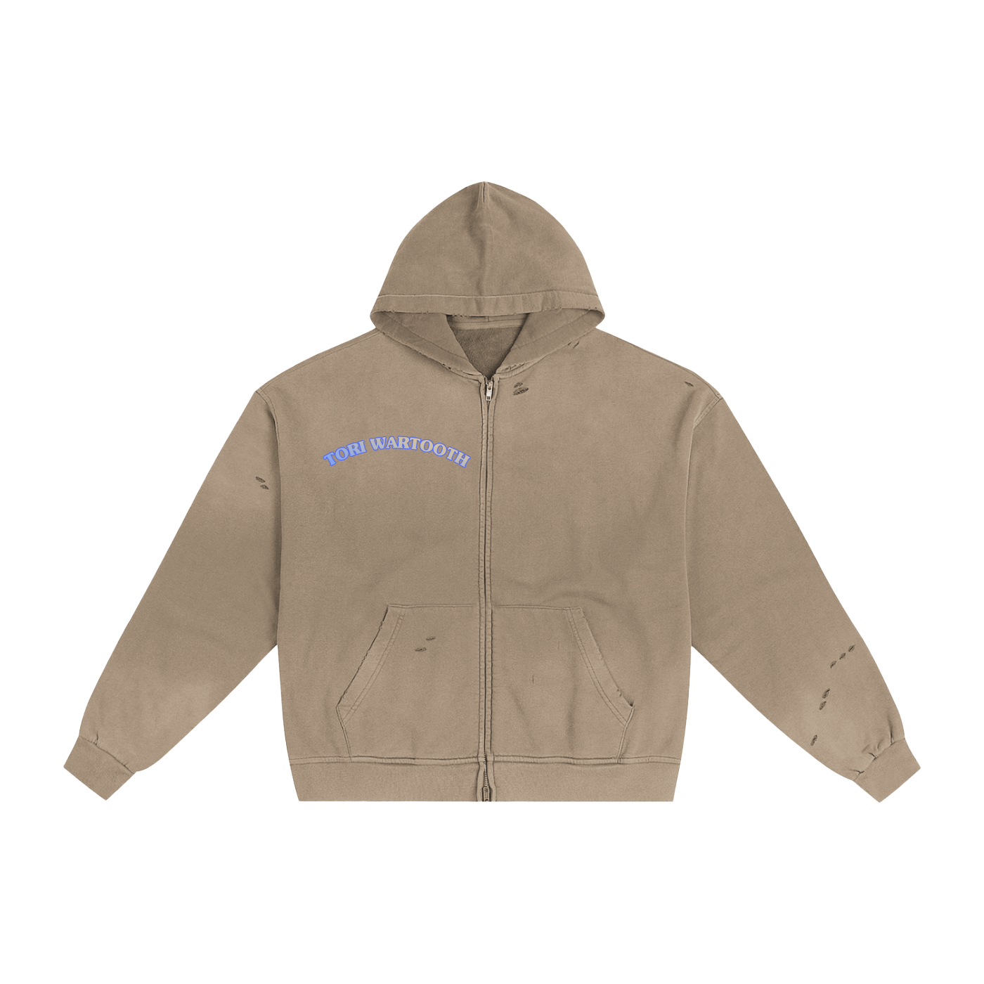 Bondage Hand-Frayed Pam zip Up