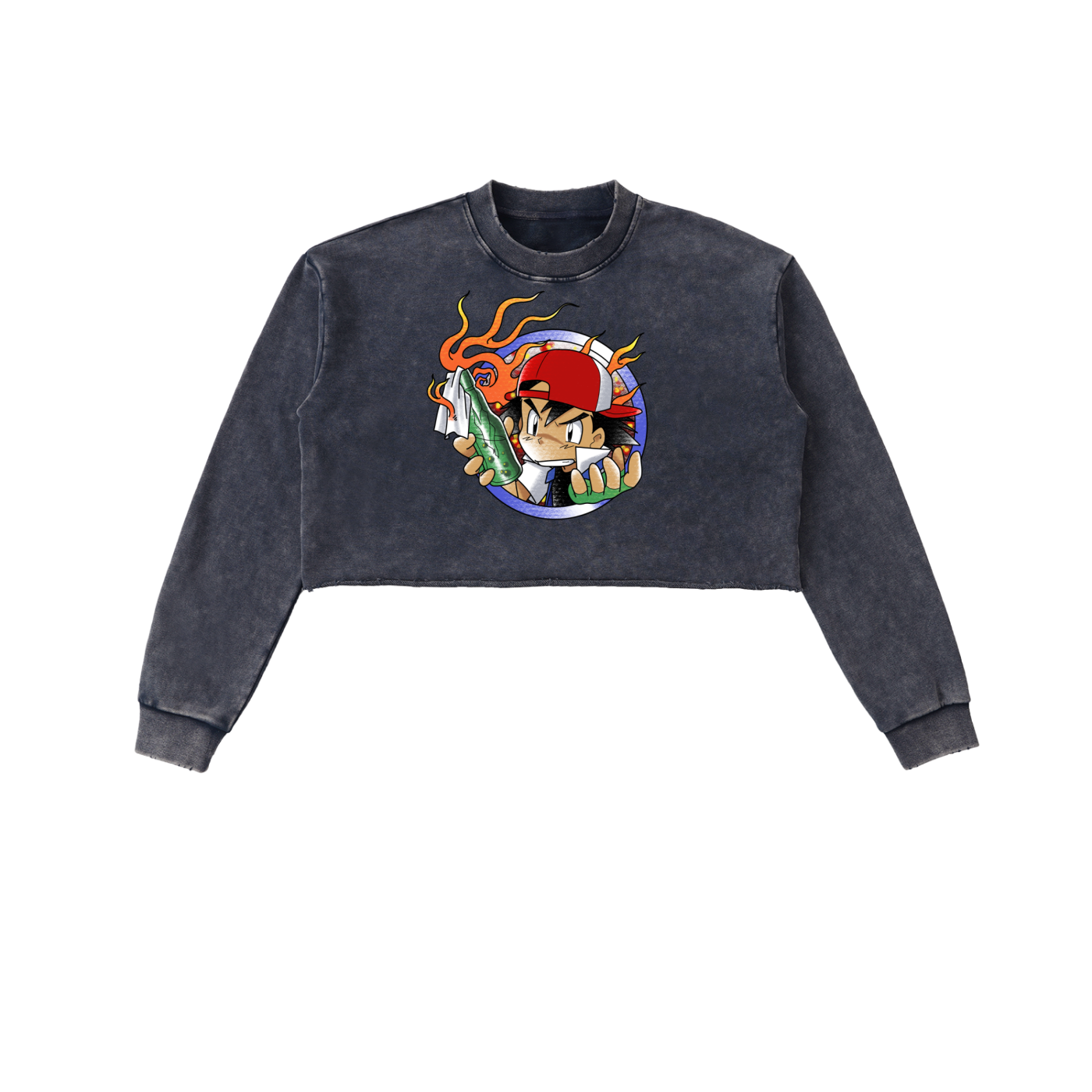 FUCK ICE Snow Washed Cropped Sweatshirt