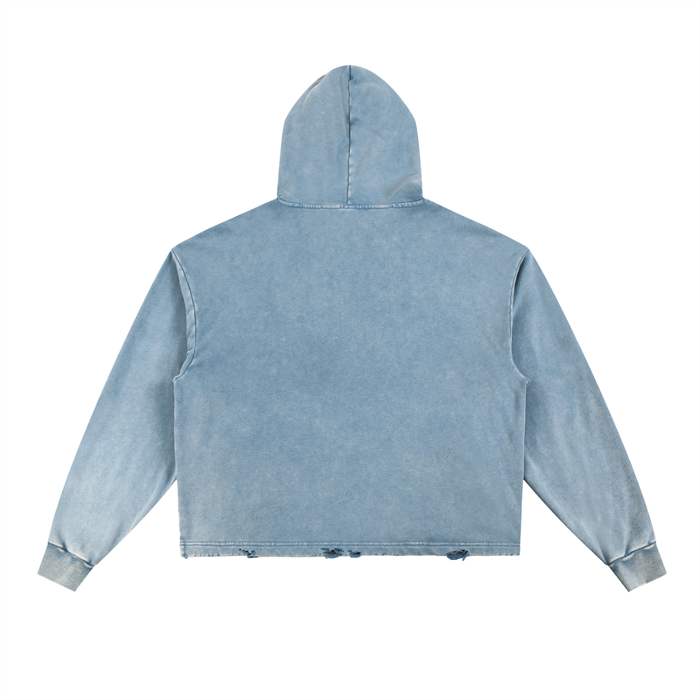 Plush Panther Vintage Washed Frayed-Hem Hoodie