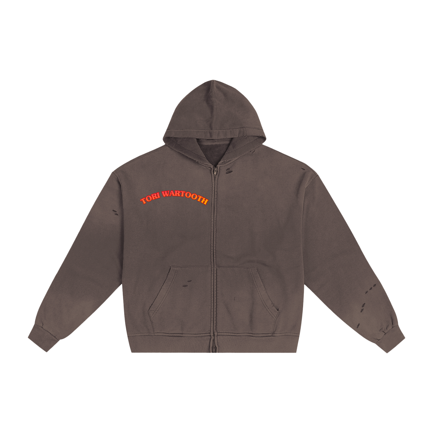 Bondage Hand-Frayed Pfil zip up