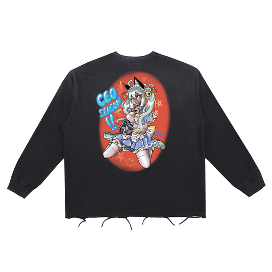 CEO Season!! BACK PRINT Frayed sweatshirt