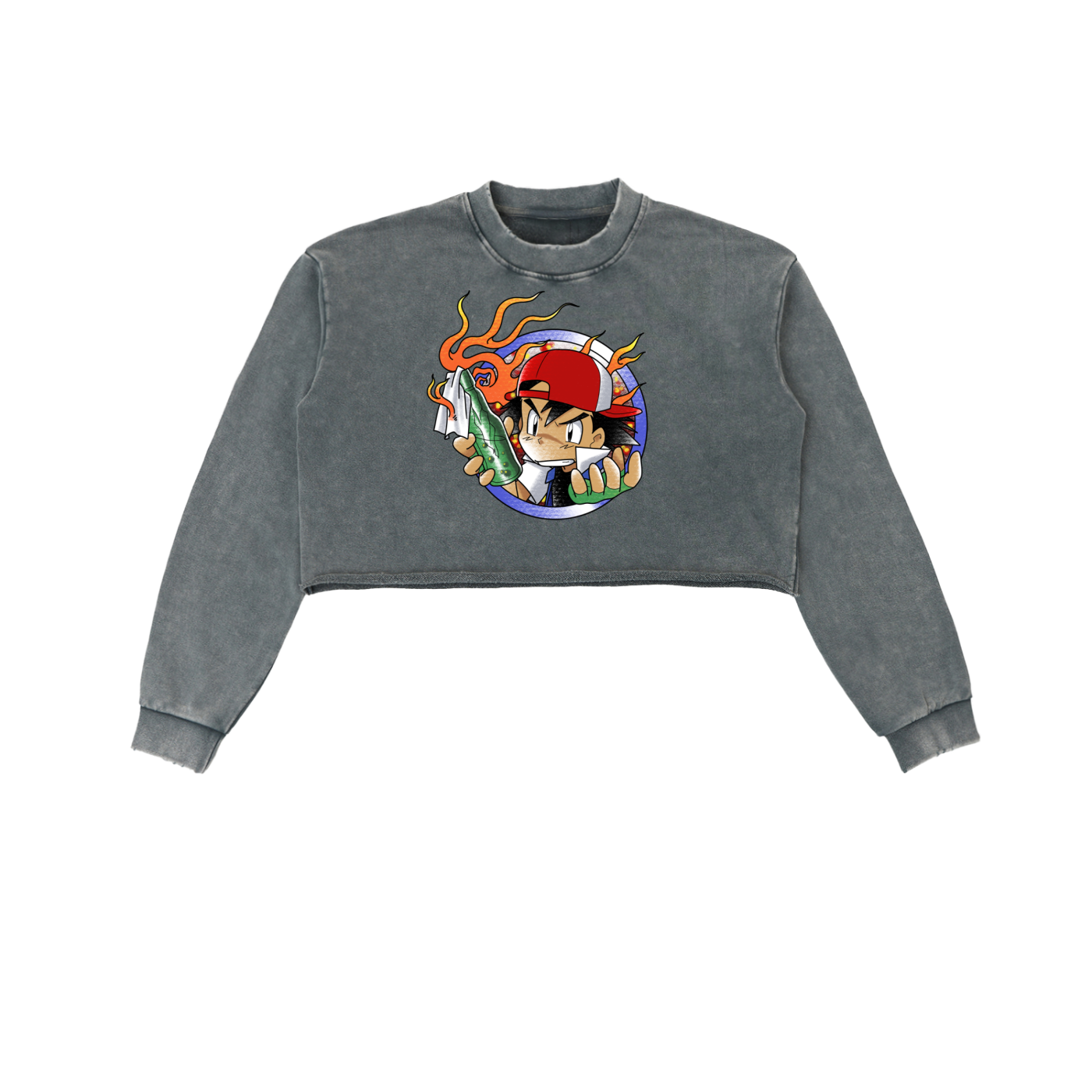 FUCK ICE Snow Washed Cropped Sweatshirt