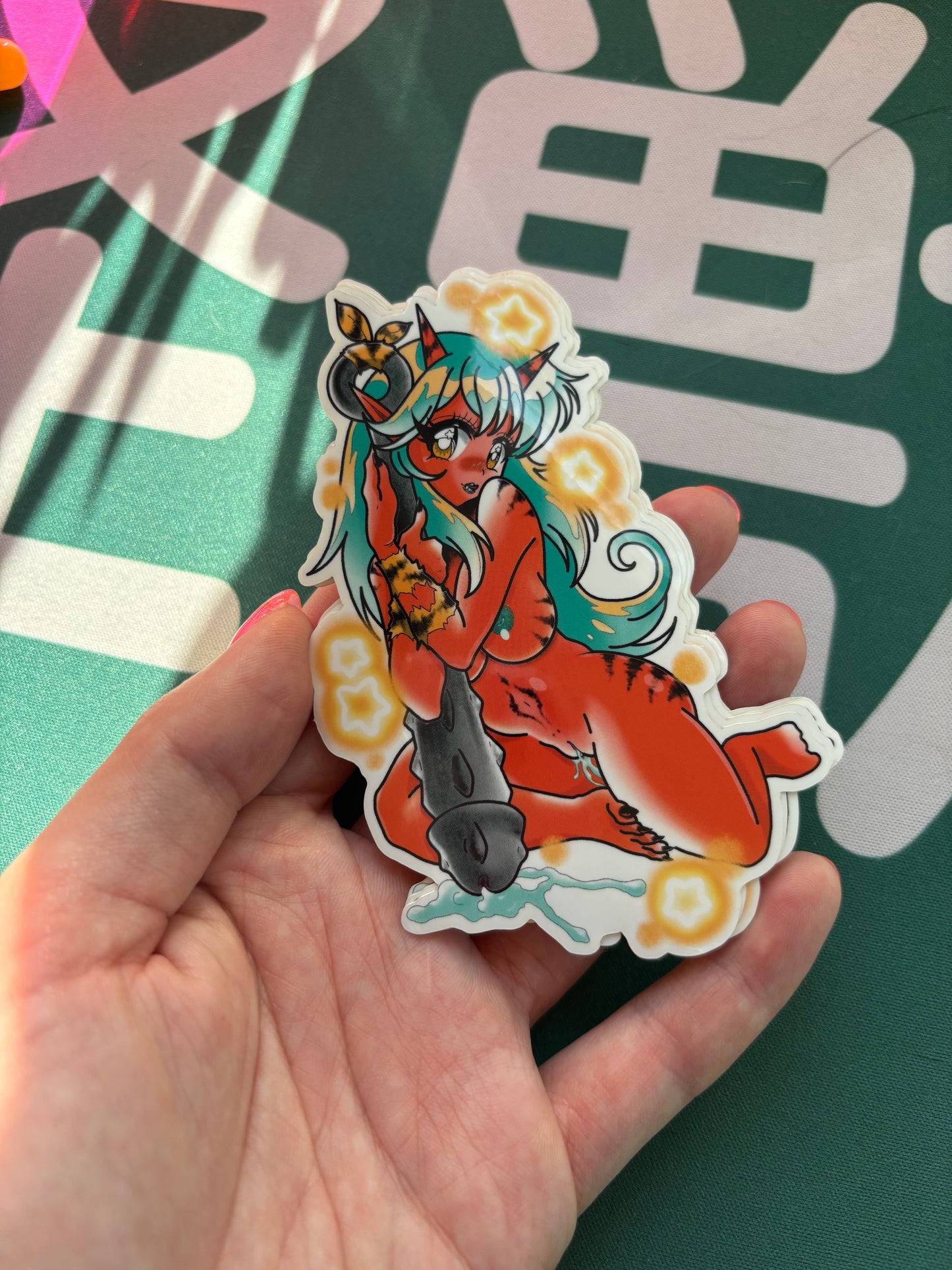Oni with her Club Sticker