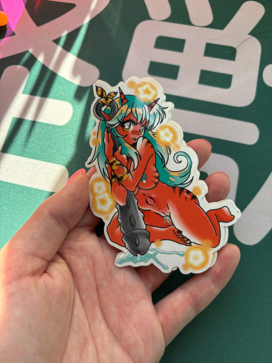 Oni with her Club Sticker