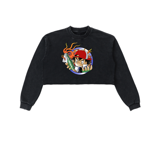 FUCK ICE Snow Washed Cropped Sweatshirt