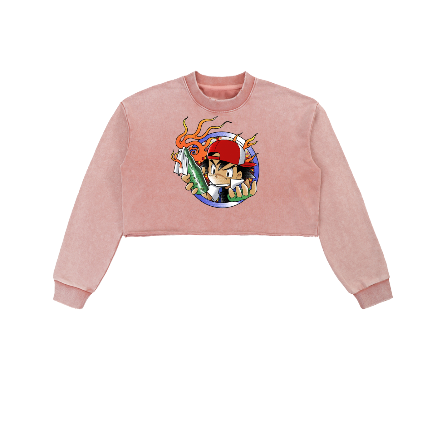 FUCK ICE Snow Washed Cropped Sweatshirt