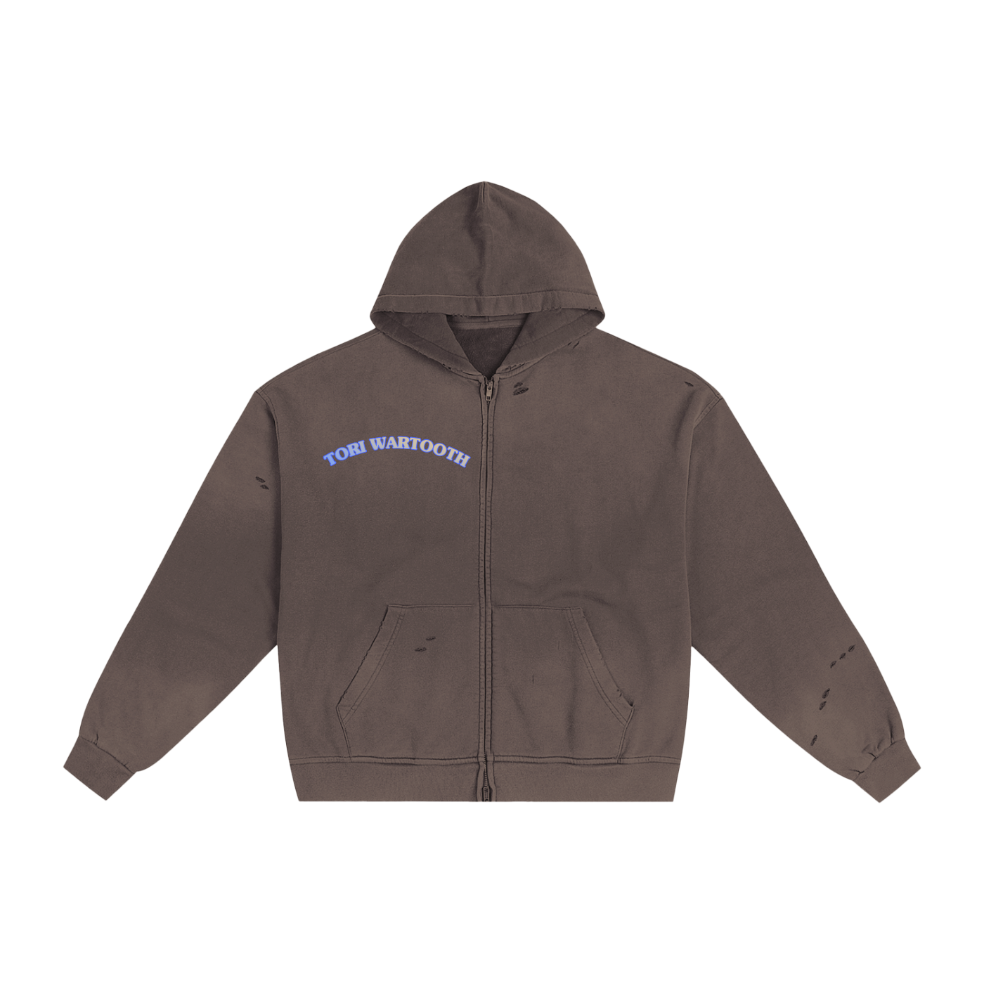 Bondage Hand-Frayed Pam zip Up